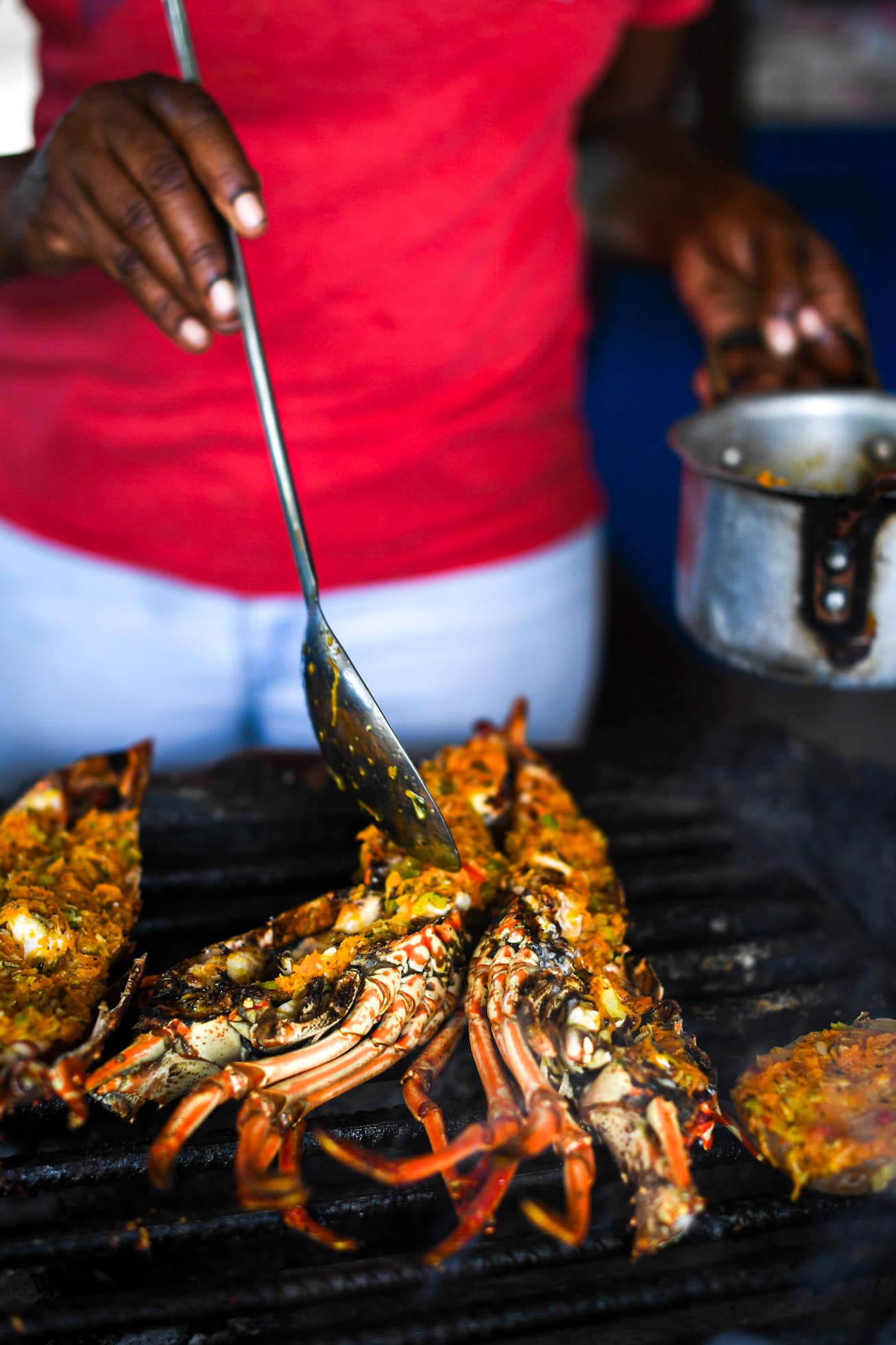 Lobster grill, a Caribbean delicacy.
