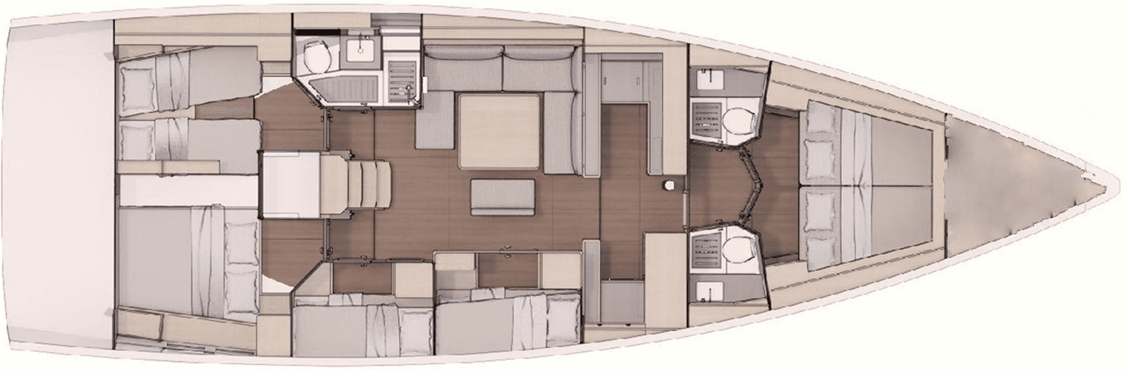 Layout över en Dufour 530