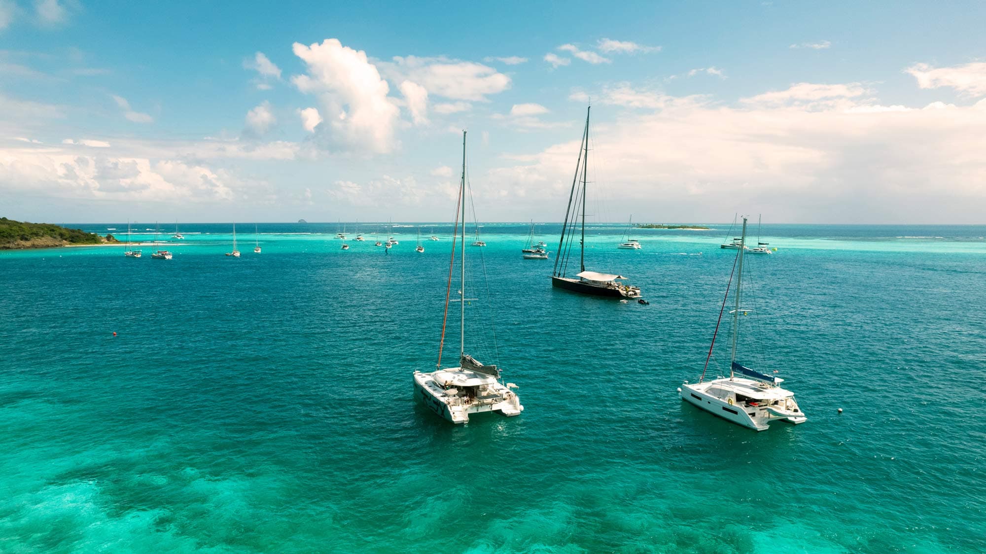Yachts at sea in the Grenadines