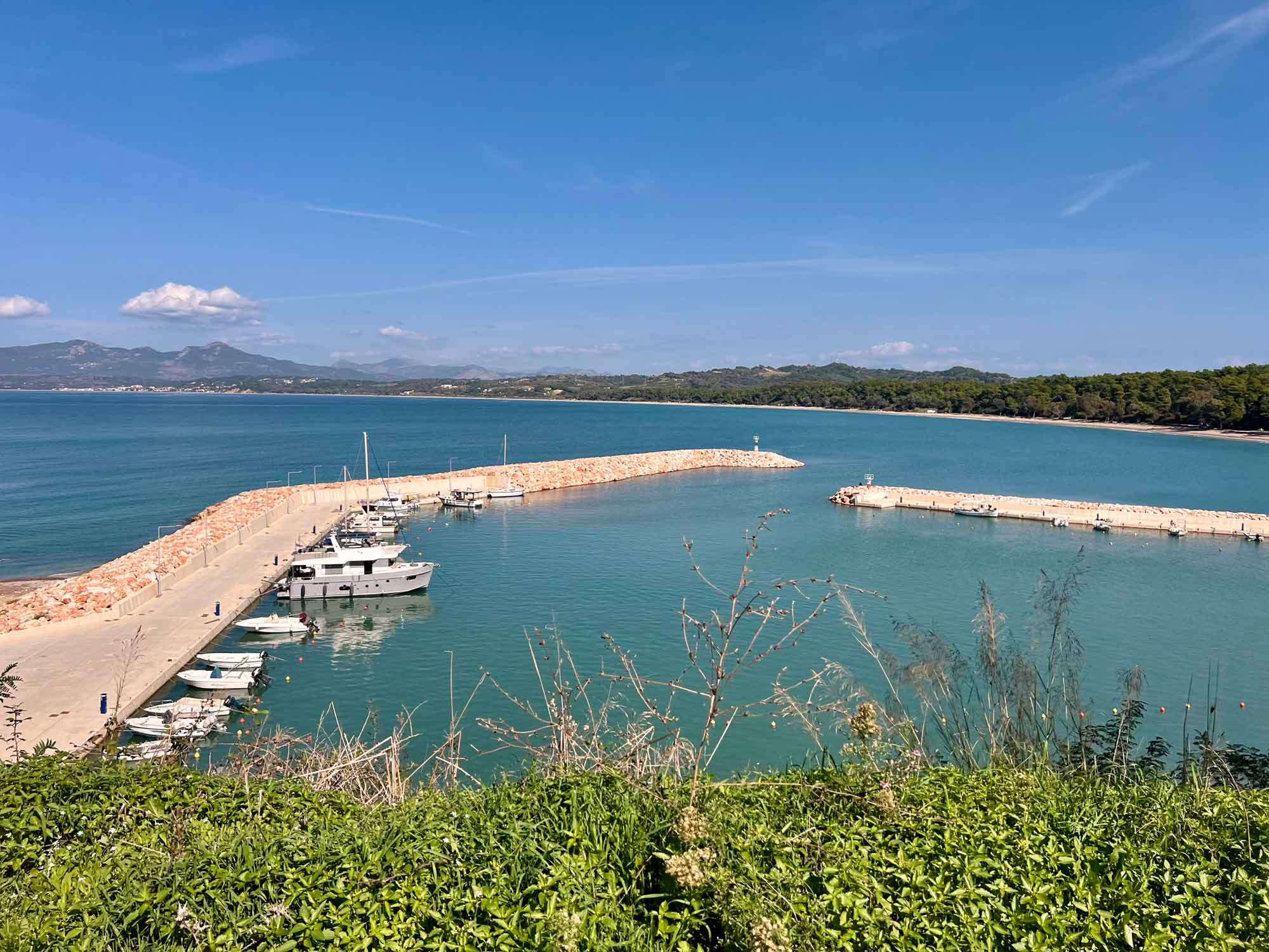 Mytikas Port, one of the ports in Greece where we moor our boats