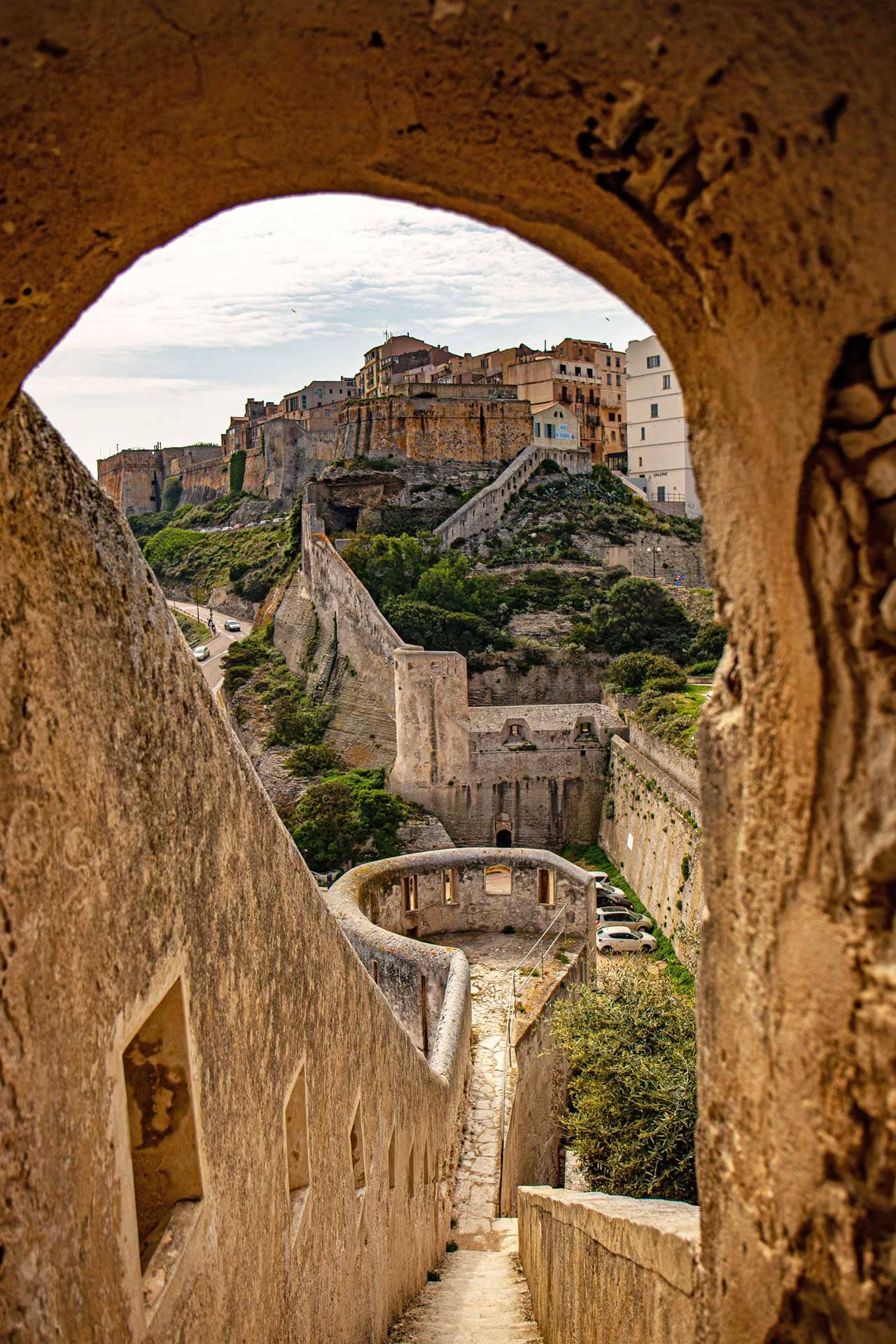 Old buildings in Bonifaccio, Italy.